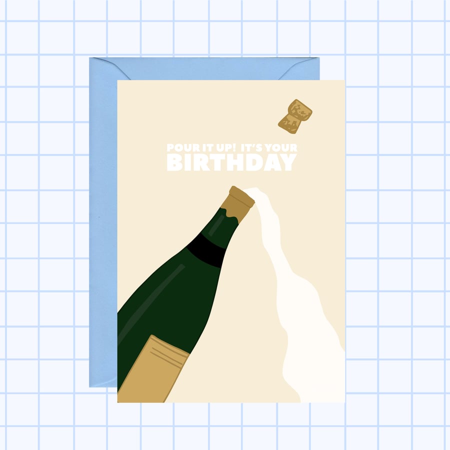 Pour It Up Birthday Card