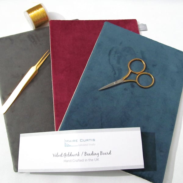 Velvet Goldwork Embroidery Board or Beading Board