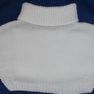 Polo Top Insert Neck Warmer - White - Hand Knitted 