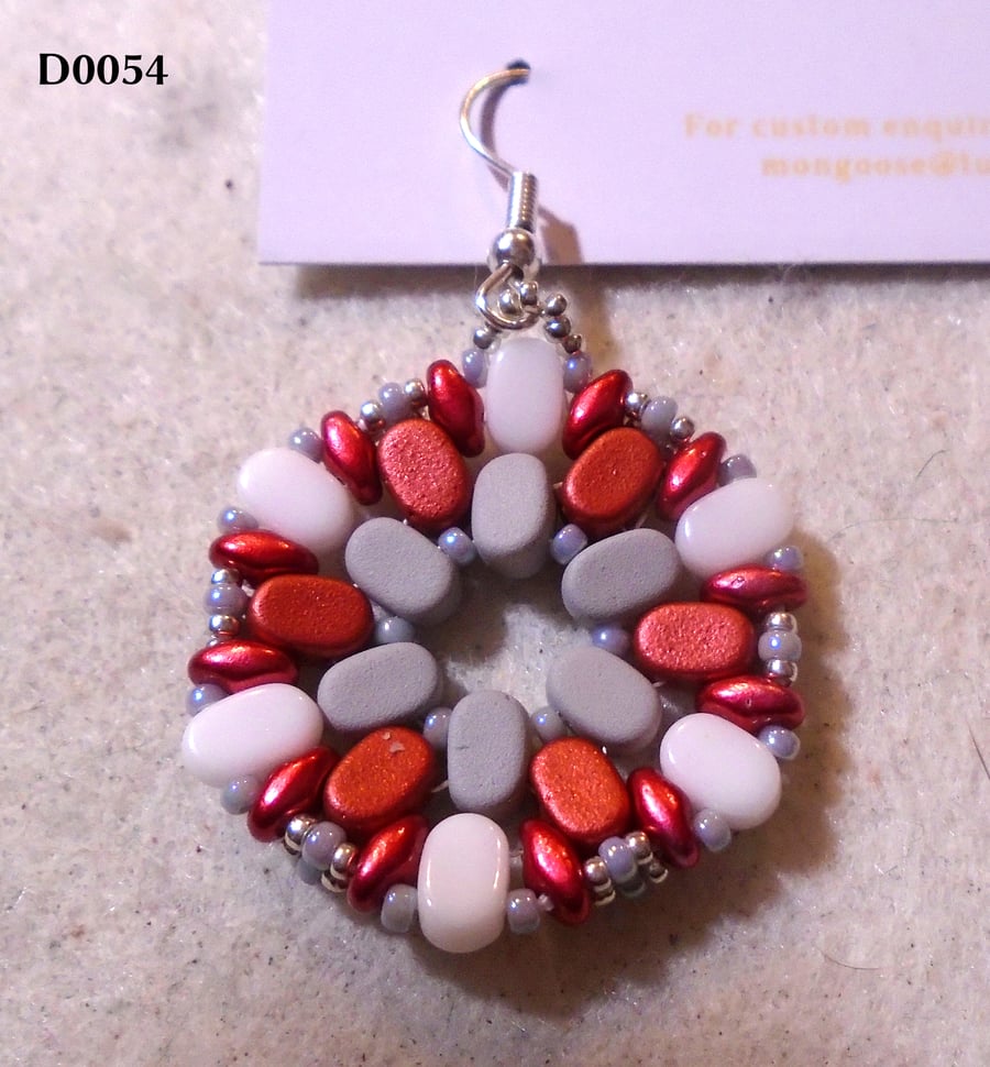 Hexagonal bead earrings (customisable)