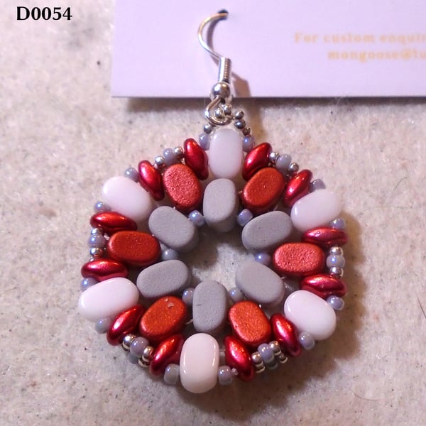 Hexagonal bead earrings (customisable)