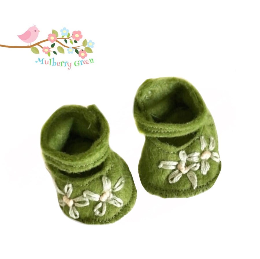 Reserved for Dawn - Green Felt Shoes