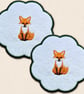 Fox Candle Coaster - Embroidered Woodland Home Decor - Image 4