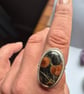 Sterling silver ring with peanut obsidian stone - Image 2