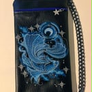 Blue Betta Fish Embroidered Crossbody Bag