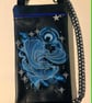 Blue Betta Fish Embroidered Crossbody Bag