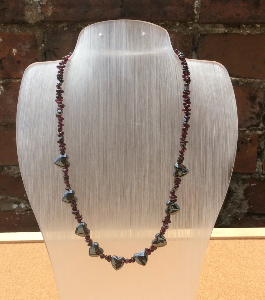 Garnet and Hematite Necklace 