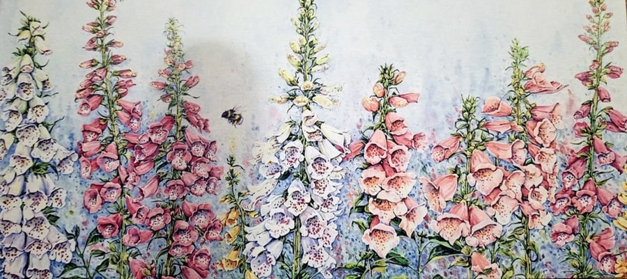 Foxgloves card with envelope