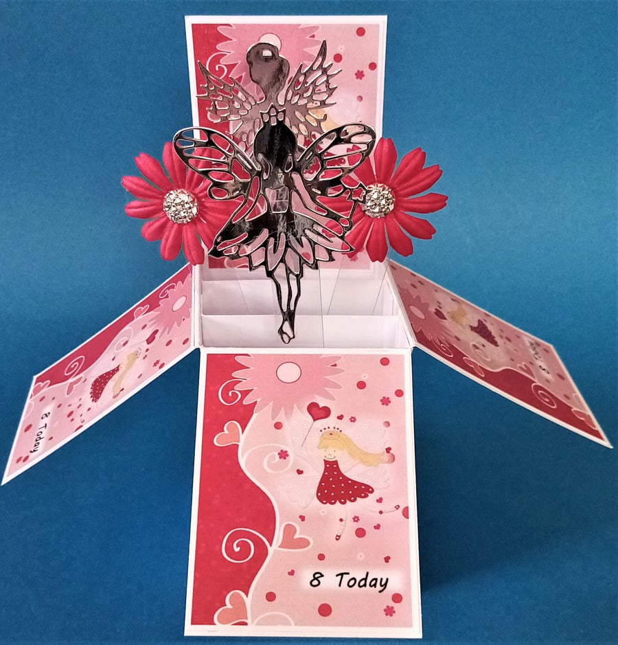 Girls 8th Birthday Card with fairies