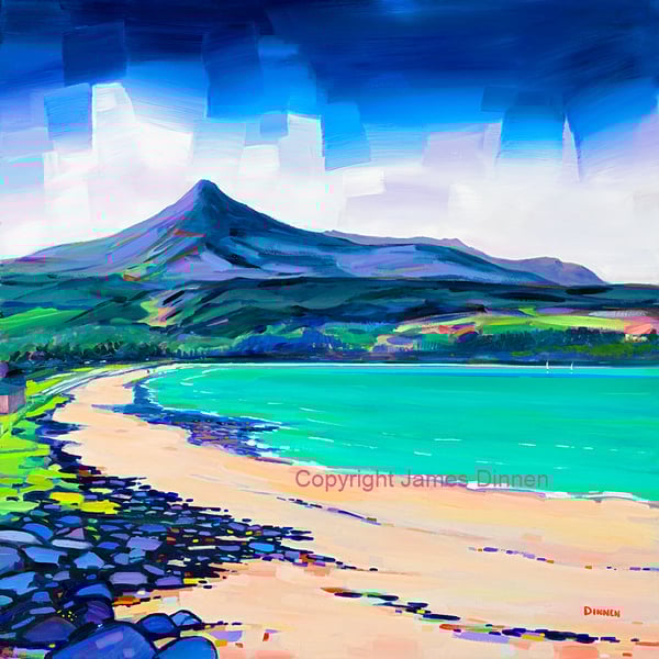 Mounted Limited edition giclee print  , Brodick Bay , Arran ( Free PP UK)