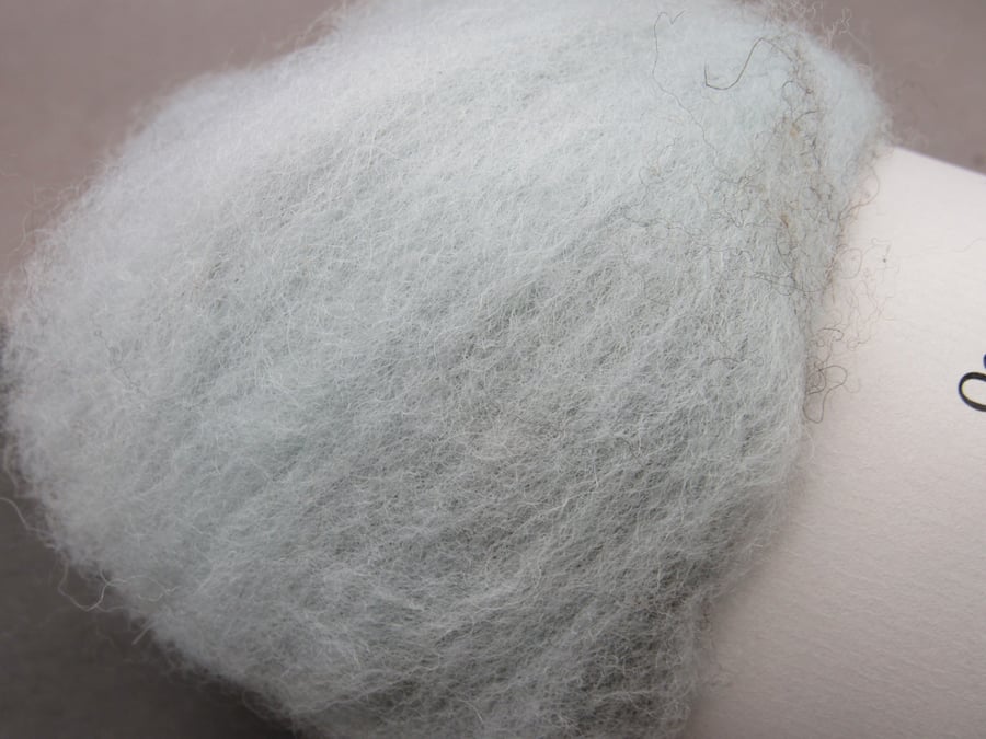 50g Pastel Indigo Blue Naturally Dyed Shetland Wool Batt