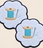 Needle and Thread Candle Coaster - Embroidered Sewing Lover Decor - Image 4