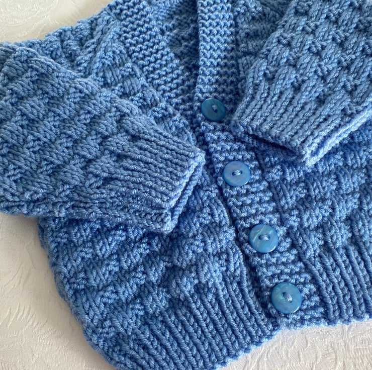 Hand knitted Baby Cardigan to fit 0 - 3 month ... - Folksy