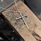 Recycled Sterling Silver Cross Topaz pendant: Stone
