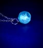 Iridescent Fairy Dust Glass Globe Pendant Necklace, Glow in the Dark
