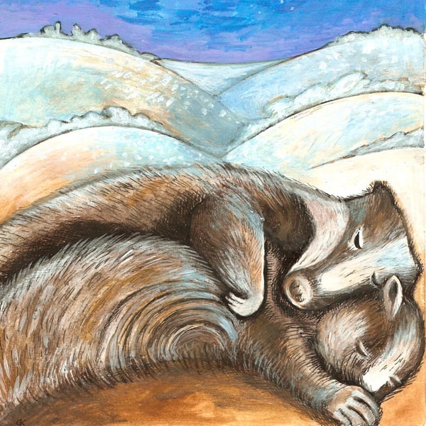 Badger Christmas Card