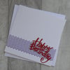 Lilac Zig Zags With Red and Brown Happy Birthday - Birthday Card