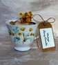 Fairy Garden Vintage Candle – Handmade Cottagecore Teacup Candle