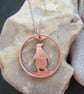 Upcycled penny coin penguin pendant - Image 6