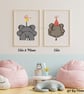 Ellie Elephant Print Set – Whimsical Nursery Wall Art (Set of 2 or Individual)