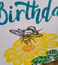 Bee theme birthday card handprinted - Image 3