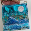 Embroidered up-cycled seascape kilt pin brooch. 