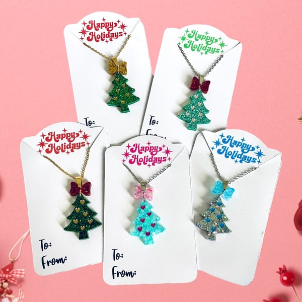 Christmas tree pendant, Xmas jewellery, Christmas gift for friend, 