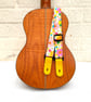 1 inch Wide Adjustable Handmade ukulele neck strap in pretty, bright florals - Image 1