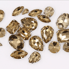 (S34S light brown) 50 Pcs, Mixed Sizes & Shapes Silver Base Sew On Rhinestones