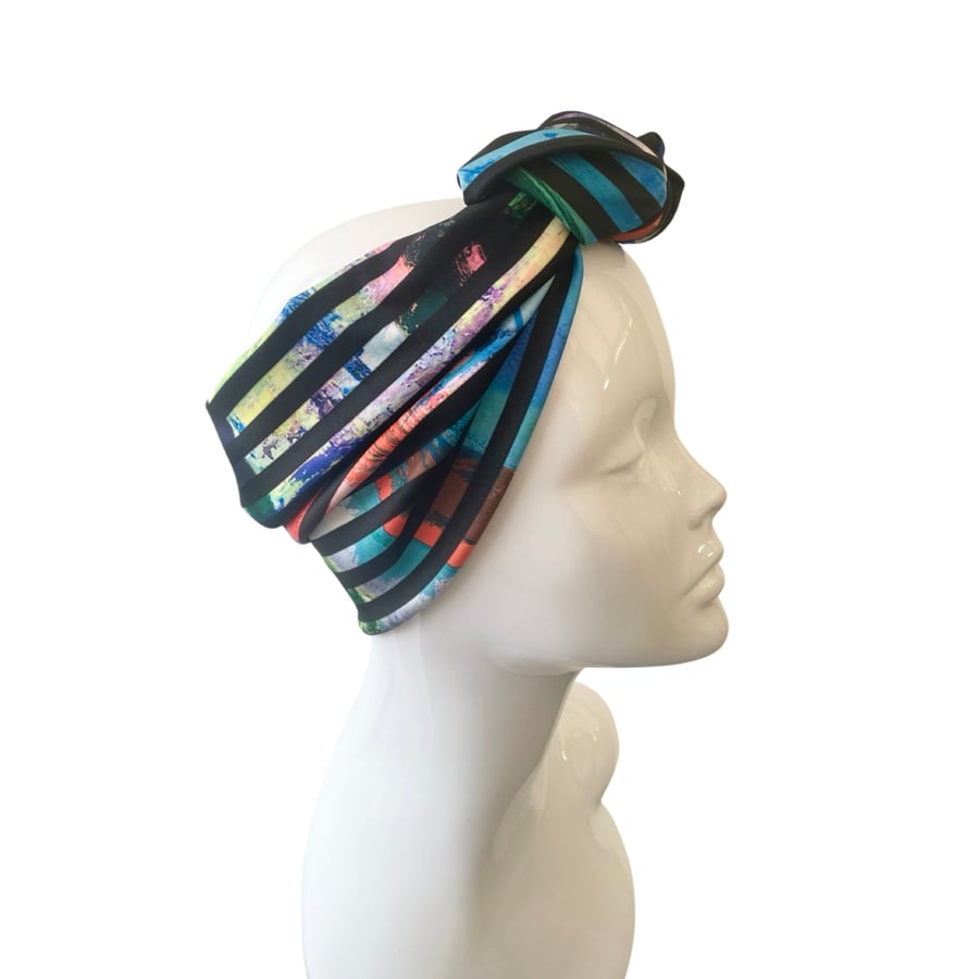 Colourful Summer Headband for Women Knotted Adults Turban Headband Head Wrap 