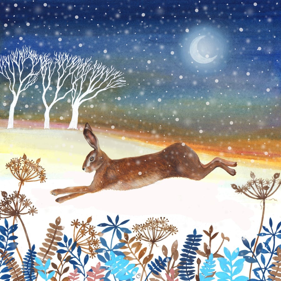 Hare Handmade Christmas Card