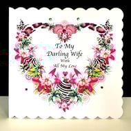 A Valentine's Day Tropical Shells Card -To My Darling Wife Tropical Shells