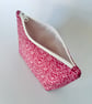 Make up bag, small toiletry bag, water resistant lining, in pink floral design - Image 6
