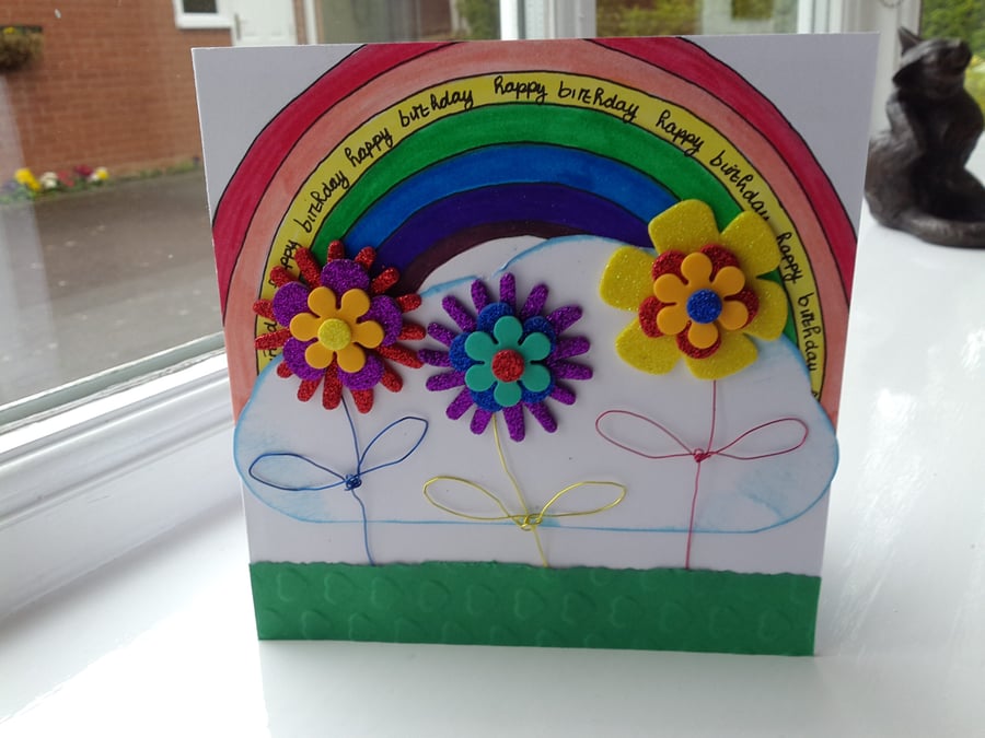 Personalised Boys rainbow birthday card