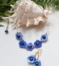 Designer Blue Mother of Pearl & Shell Pearl Necklace & Earrings Set Gold Plated - Image 6