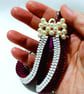 Handmade Red Ribbon & Faux Pearl Beaded Phone Strap - Image 4