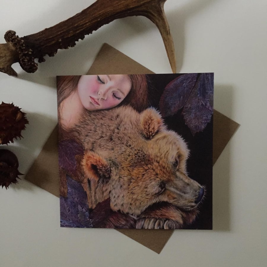 Bear Hug Blank Greeting Card