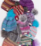  Hat Cute crochet with handmade faux fur pompoms - Image 9