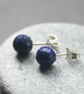 Lapis Lazuli & Sterling Silver Stud Earrings - Image 4