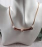 Copper Rose Necklace. Glass Lampwork Bead with Rose Quartz. - Image 7