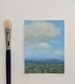 Hand-Painted Mini Gouache Landscape - Scenic Mountain View, 4x3 