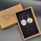 Sterling Silver Hammered Circle Dangle Earrings 