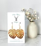 Charm Earrings - Large Gold Monstera Leaf