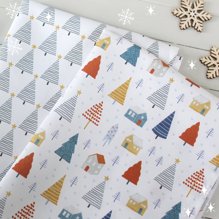 Alpine Village Xmas Tea Towel Set