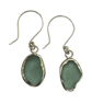 Ocean Sea Glass earrings Framed With Silver - Image 1