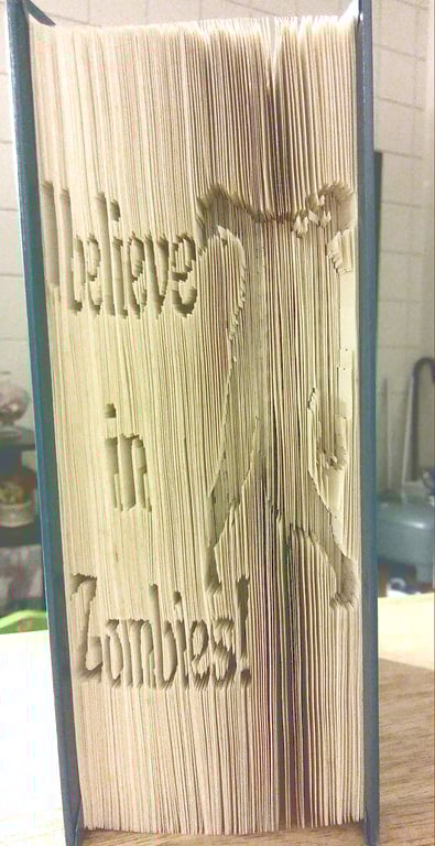 I believe in Zombies CUT & FOLD Book Folding Pattern - EMAILED PDF PATTERN