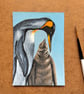 ACEO Original artwork of a Penguin and chick.