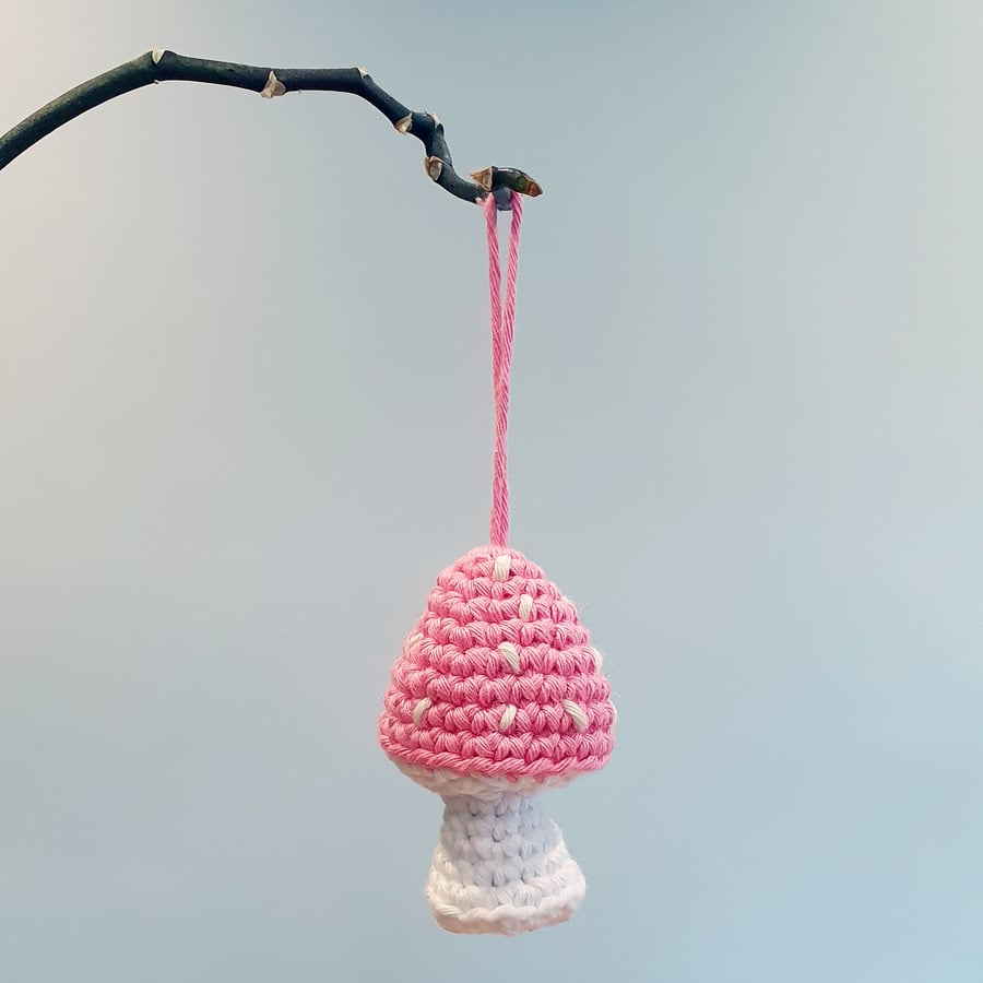 Pink Toadstool Bauble