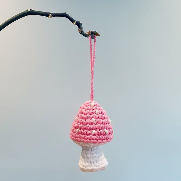 Pink Toadstool Bauble