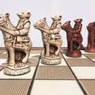 Chinese Mice Chess Pieces - Antique white and old copper effect 